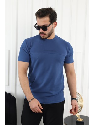 Comstar Şerit Detaylı Baskılı T-Shirt