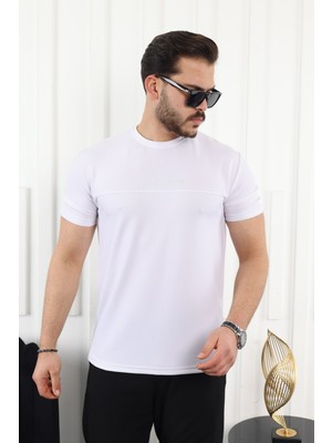 Comstar Şerit Detaylı Baskılı T-Shirt