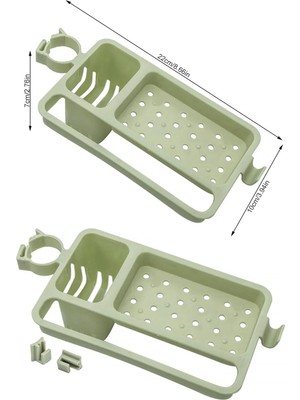 Techno Station Musluğa Takılan Sünger Havlu Askılı Sabun Hazneli Mutfak Banyo Lavabo Düzenleyici Organizer
