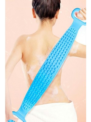 Techno Station Çift Taraflı Banyo Hamam Lifi Silikon Masajlı Yumuşak Duş Lifi Uzun Ömürlü Hazır Banyo Kesesi