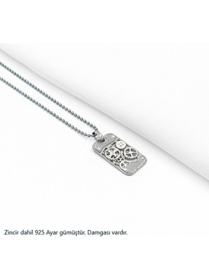 Brezza Lusso Jewelry Mekanik Ruh Zamanın Çarkı Erkek Gümüş Kolye