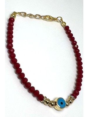 Techno Station Kırmızı Boncuklu Bileklik Şirin Nazar Boncuklu Bileklik Çocuk Yetişkin Bileklik