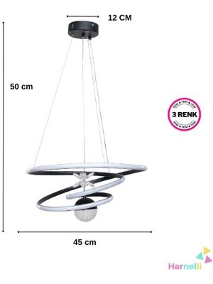 Harnelli 3 Renk Yanabilen Şeker Top Aksesuarlı Modern Ledli Avize