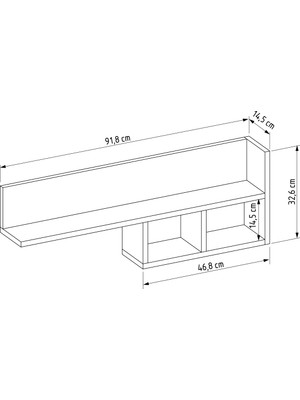 Lifedeco Tv Sehpa Ünitesi Duvar Rafı Beyaz LD-5000-R22B