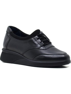 King Paolo 5158 Ortopedik Dolgu Taban  Kadın Deri Ayakkabı