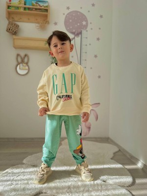 Sacro Kids Kalifornia Baskılı Eşofman-Sweatshirt 2 Iplik Mevsimlik Erkek Çocuk Takım