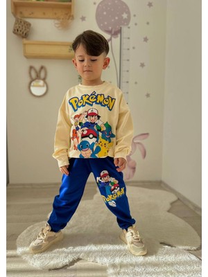 Sacro Kids Pokemon Baskılı Eşofman-Sweatshirt 2 Iplik Mevsimlik Erkek Çocuk Takım