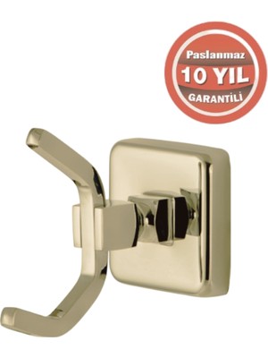Çelik Banyo Paslanmaz Pirinç Kumru 1’li Askılık Altın Sarı Gold