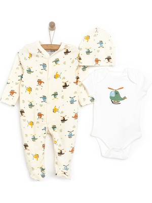 Hellobaby Erkek Tulum-Body-Şapka Erkek Bebek
