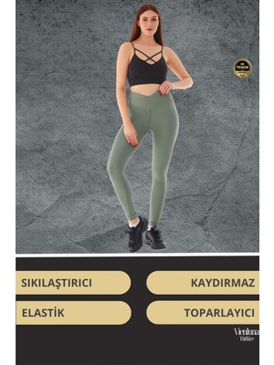 Vienluna Yeni Sezon Yüksek Bel Sıkı Dokuma Tayt Cepli  Iç Göstermez Yoga Fitness Gym Training Antrenman Taytı