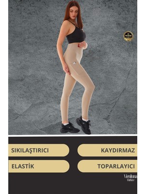 Vienluna Yeni Sezon Yüksek Bel Sıkı Dokuma Tayt Cepli Iç Göstermez Yoga Fitness Spor Training Antrenman Taytı