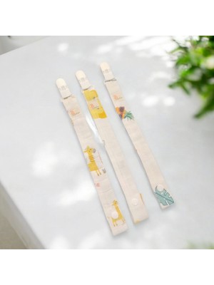 Bezhane %100 Organik Pamuk Müslin Kumaş 3'lü Emzik Askısı