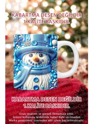 Porselen Kardan Adam Yeni Yıl Yılbaşı Noel Kupa Bardak ( Kabartma Değildir ) Kahve Marry Crismistmas
