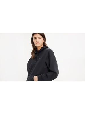 Levi's Kadın Kapüşonlu Siyah Sweatshirt - 001TZ-0000