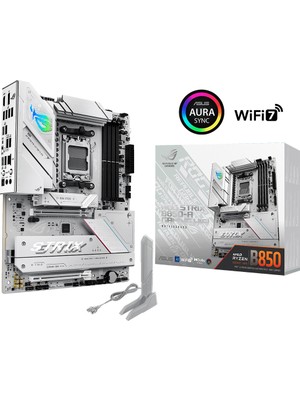 Asus Rog Strıx B850-A Gamıng Wıfı Amd B850 Am5 Ddr5 8000 Dp HDMI 4x M2 Usb3.2 Gen 2x2 Wifi 7 + Bt Aura Rgb 2.5gbit Lan Atx