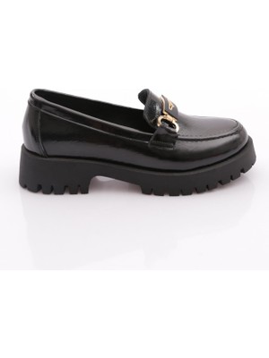 DGN 2855 Kadin Tokali Kalin Taban Loafer Ayakkabi