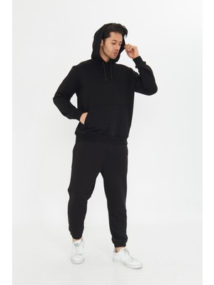 Trendhill Şardonsuz 3 Iplik Pamuklu Basic Kapüşonlu  Eşofman Takımı 5737