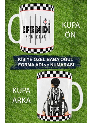 PembeCadde Siyah Beyaz Baba Oğul Kupa Bardak Karakartal Hediyelik Bardak