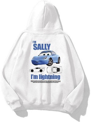 Gossip Team  Unisex I'm Sally Cars Sweatshirt Beyaz