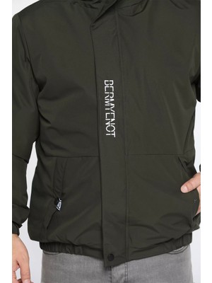 Mishar İtalia Erkek Içi Pelüş Kapüşonlu Fermuarlı Mont