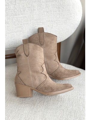 Moda Adam Kadın Lover Kovboy Bot - Vizon