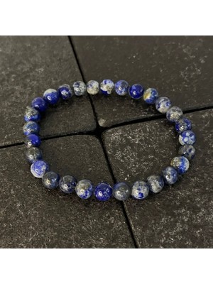 Yıldız Doğal Taş Sertifikalı Lapis Lazuli 6 mm Doğal Taş Bileklik