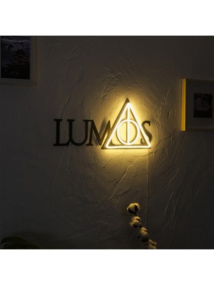 Hallows Lumos Neon Dekor (Tablo, Süs) - Gün Işığı | Harry Potter | Metal Üzerine Neon | 48,5X22 cm