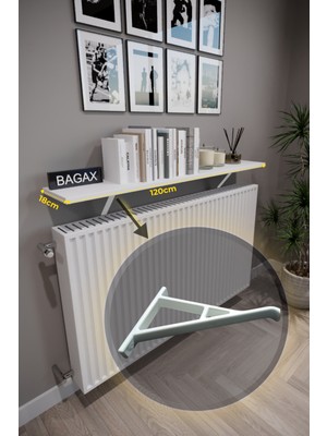 Petek Üstü Raf,yüksek Dayanımlı Ergenomik Plastik Ayaklı, Montajsız Dresuar, 120X18 cm Petek Rafı