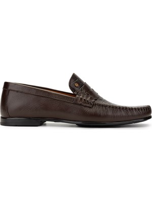 Tamer Tanca Erkek Kahverengi Kroko Loafer Ayakkabı 478 B1100 Erk Ayk SK24-25 Kahve Kroko