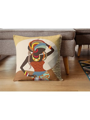 Home Afrikan Kadın Portre 1 Dans Eden Tekli Kırlent Kılıfı