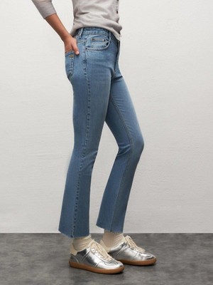 LTB Lynda X Evelına Geniş Paça Cropped Flare Jean Pantolon