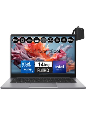 Asus Expertbook P1 P1403CVA-I58512G0D Intel Core I5-13420H 64GB Ddr5 2tb SSD Windows 11 Home 14" Fhd Intel UHD Taşınabilir Bilgisayar WXI58512G0DH34+ZETTAÇANTA