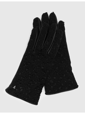 İLVİ Sivira Hakiki Deri Siyah Kadın Eldiven