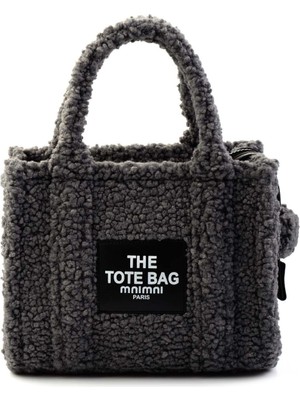 Bambi Gri Kürklü   Kadın El Çantası C06065052097