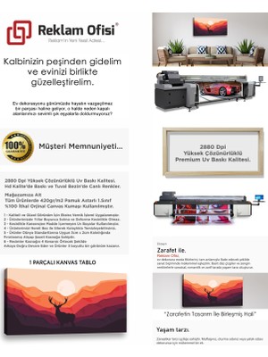 Reklam Ofisi Soyut Geyik, Manzara Dekoratif, Modern Premium Kanvas Tablo