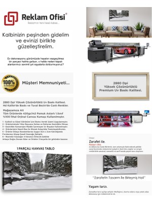 Reklam Ofisi Kar, Kış Temalı, Orman Manzaralı Premium Kanvas Tablo