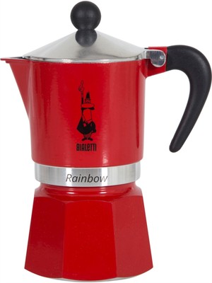 Bialetti Rainbow Moka Pot 3 Cup Kırmız