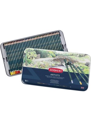 Derwent Artists 36 Renkli Kuruboya Set Kutu İçinde Karışabilen Kalemler ile Yaratıcı Çizimler