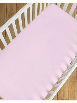 Gercella %100 Natürel Cotton 100X150 cm Lastiksiz  Pembe  Bebe Çarşafı Bed Sheet For Baby