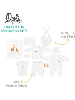 Owli Purecotton Yenidoğan Seti - 10 Parça Lil Giraffe
