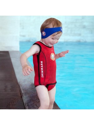 Owli Swimwarm Üşütmeyen Bebek Mayosu Kırmızı - Siyah