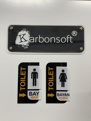 Karbonsoft Parlak Pleksi Wc Bay/bayan Toilet Yönlendirme Levhası