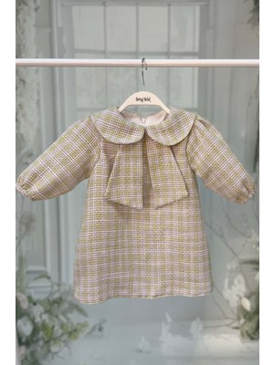 Bertuğ Bebek Bebe Yaka Kız Çocuk Bebek Tüvit Yeşil Elbise