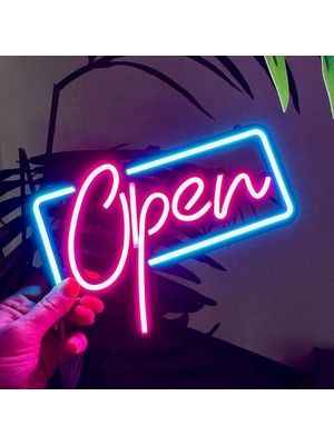 Open (Açık) Yazılı Dekoratif Neon LED Tabela -  25CM (En) x 12CM (Boy) - 3