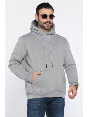 Mishar İtalia Erkek Kapüşonlu Şardonlu Baskılı Sweatshirt