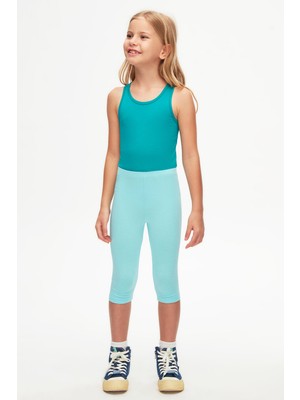 Cam Göbeği Basic Kız Çocuk Diz Altı Tayt Kapri