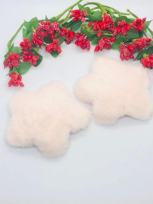 İnderin Toz Pembe Peluş Yıldızlı Çıtçıtlı Toka 2'li