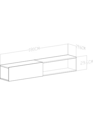 Givayo Mobilya Placo Tv Ünitesi - 180  cm  Duvara Monte