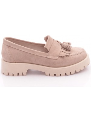 Dgn 2840 Kadin Kalin Taban Püsküllü Loafer Ayakkabi