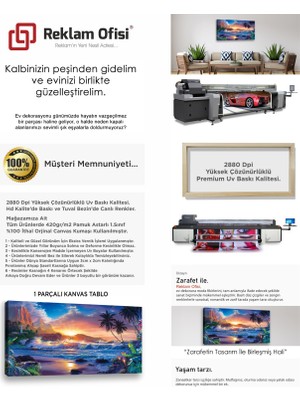 Reklam Ofisi Deniz, Şehir, Hindistan Cevizi Temalı Premium Kanvas Tablo